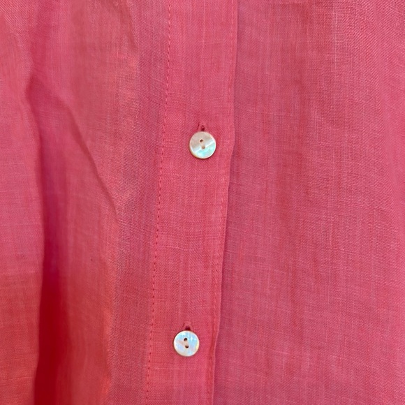 Lilly Pulitzer Pink Linen Button Down Shirt - Picture 5 of 5